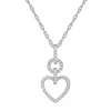 Diamond Heart Link Pendant In 10K White Gold (1/7 Ct. Tw.)