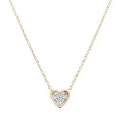 Diamond Heart Necklace In 14K Yellow Gold (1/10 Ct. Tw.)
