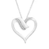 Diamond Heart Pendant In Sterling Silver