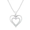 Diamond Heart Pendant In Sterling Silver
