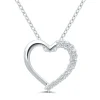 Diamond Heart Pendant In Sterling Silver (1/10 Ct. Tw.)