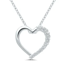 Diamond Heart Pendant In Sterling Silver (1/10 Ct. Tw.)