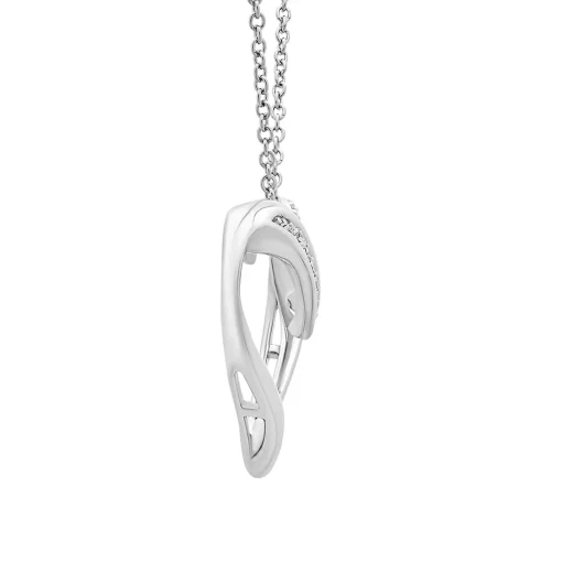 Diamond Heart Pendant In Sterling Silver