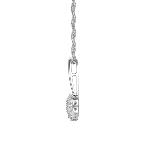 Diamond Heart Pin Pendant In Sterling Silver (1/4 Ct. Tw.)