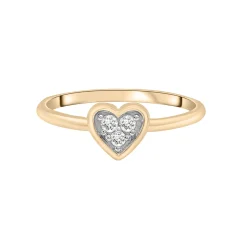 Diamond Heart Ring In 14K Yellow Gold (1/10 Ct. Tw.)