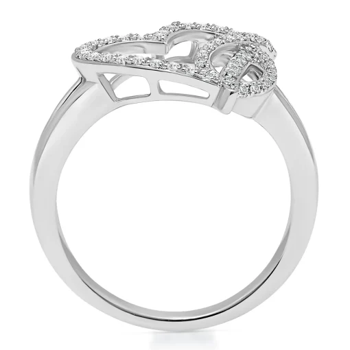 Diamond Heart Ring In Sterling Silver (1/4 Ct. Tw.)