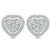 Diamond Heart Stud Earrings In 14K White Gold (3/4 Ct. Tw.)