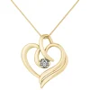 Diamond Heart Swirl Pendant In 14K Yellow Gold (1/7 Ct. Tw.)