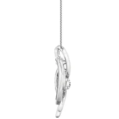 Diamond Heart Swirl Pendant In 14K White Gold (1/7 Ct. Tw.)