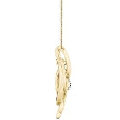 Diamond Heart Swirl Pendant In 14K Yellow Gold (1/7 Ct. Tw.)