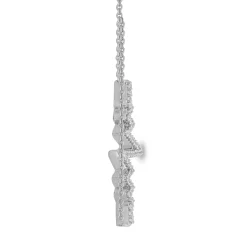 Diamond Heartbeat Necklace In Sterling Silver (1/7 Ct. Tw.)