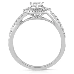 Diamond Heart-Shaped Halo Ring In 14K White Gold (5/8 Ct. Tw.)