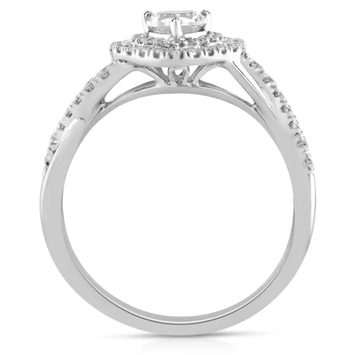 Diamond Heart-Shaped Halo Ring In 14K White Gold (5/8 Ct. Tw.)