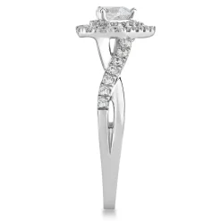 Diamond Heart-Shaped Halo Ring In 14K White Gold (5/8 Ct. Tw.)