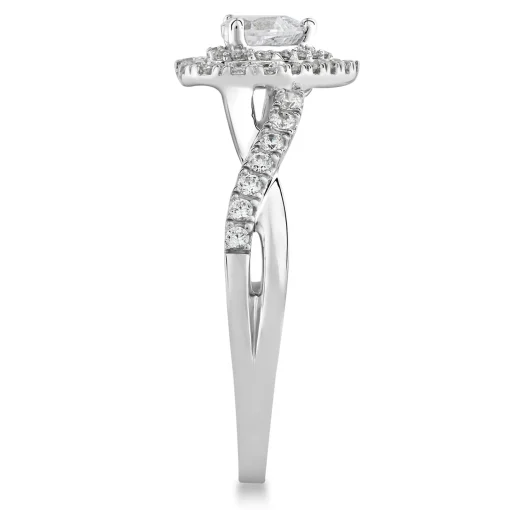 Diamond Heart-Shaped Halo Ring In 14K White Gold (5/8 Ct. Tw.)