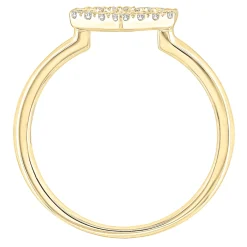 Diamond Hexagon Ring In 10K Yellow Gold (1/8 Ct. Tw.)