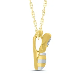 Diamond Honey Bee Pendant In 10K Yellow Gold