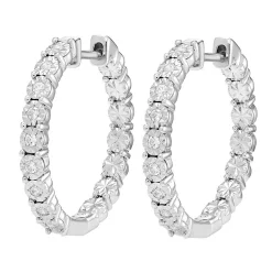Diamond Hoop Earrings In