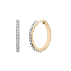 Diamond Hoop Earrings In Vermeil (1/2 Ct. Tw.)