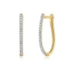 Diamond Hoop Earrings In 14K Yellow Gold (1/10 Ct. Tw.)