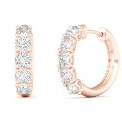 Diamond Hoop Earrings In 10K Rose Gold (1 Ct. Tw.)