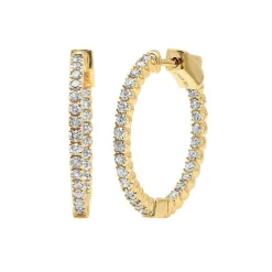 Diamond Hoop Earrings In 14K Yellow Gold (1 Ct. Tw.)