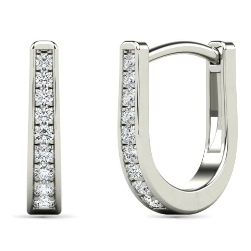 Diamond Hoop Earrings In 14K Gold (1/7 Ct. Tw.)