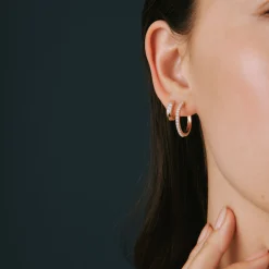 Diamond Hoop Earrings In Vermeil (1/2 Ct. Tw.)