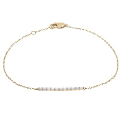 Diamond Horizontal Baguette Bar Bracelet In 14K Yellow Gold (1/7 Ct. Tw.)