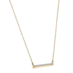 Diamond Horizontal Bar Necklace In 14K Yellow Gold (1/10 Ct. Tw.)