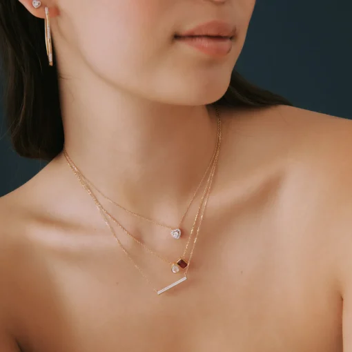 Diamond Horizontal Bar Necklace In 14K Yellow Gold (1/10 Ct. Tw.)