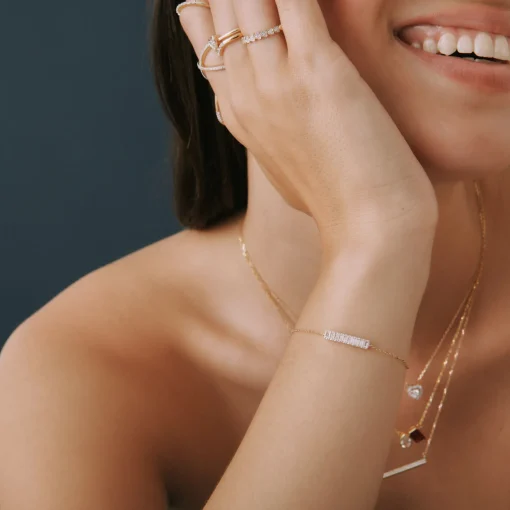 Diamond Horizontal Bar Necklace In 14K Yellow Gold (1/10 Ct. Tw.)