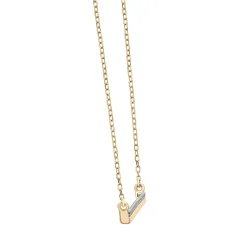 Diamond Horizontal Bar Necklace In 14K Yellow Gold (1/10 Ct. Tw.)