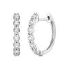 Diamond Huggie Hoop Earrings With Illusion Settings In 10K White Gold (1/4 Ct. Tw.)