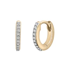 Diamond Huggie Hoop Earrings In Vermeil (1/10 Ct. Tw.)