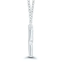 Diamond I U More Necklace In Sterling Silver