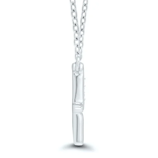 Diamond I U More Necklace In Sterling Silver