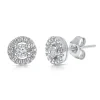 Diamond Illusion Halo Stud Earring In Sterling Silver (1/10 Ct. Tw.)