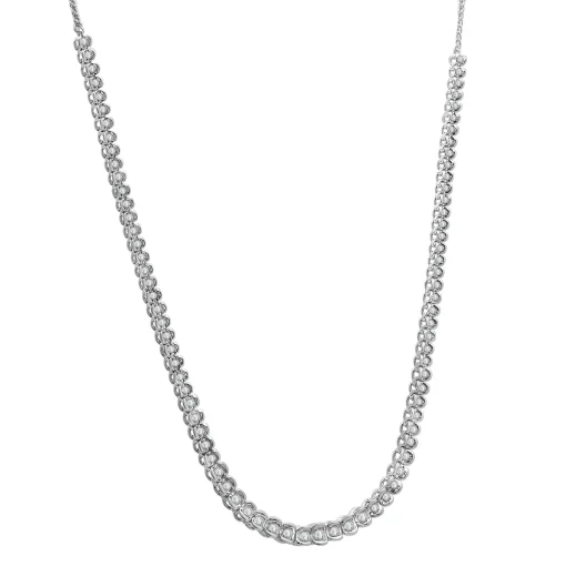 Diamond Illusion Necklace In 10K White Gold (1 Ct. Tw.)