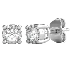 Diamond Illusion Stud Earrings In