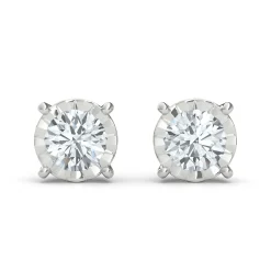 Diamond Illusion Stud Earrings, 10K White Gold (3/8 Ct. Tw.)