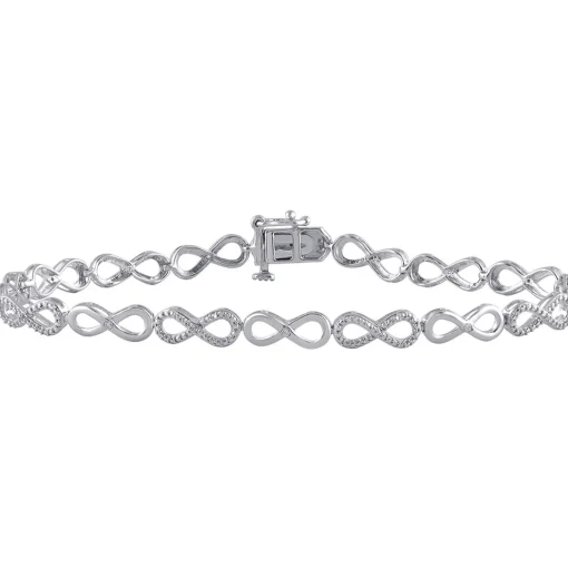 Diamond Infinity Bracelet In Sterling Silver (1/10 Ct. Tw.)