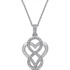 Diamond Infinity Heart Pendant In Sterling Silver