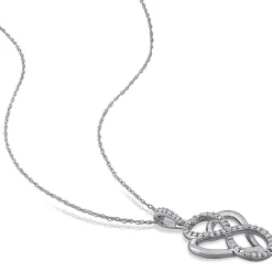 Diamond Infinity Heart Pendant In Sterling Silver