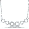 Diamond Infinity Necklace In Sterling Silver