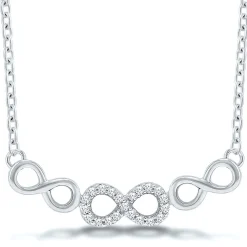 Diamond Infinity Necklace In Sterling Silver