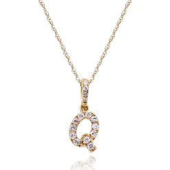 Diamond Initial Pendant In (1/10 Ct. Tw.)