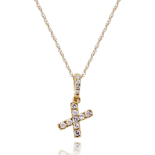 Diamond Initial Pendant In (1/10 Ct. Tw.)