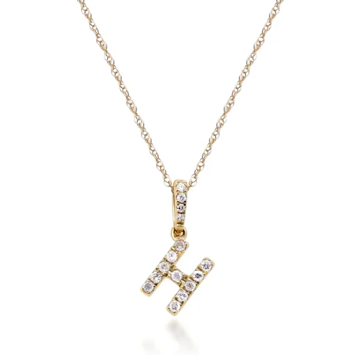 Diamond Initial Pendant In (1/10 Ct. Tw.)