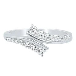 Diamond Journey Bypass Ring In 10K White Gold (3/8 Ct. Tw.)